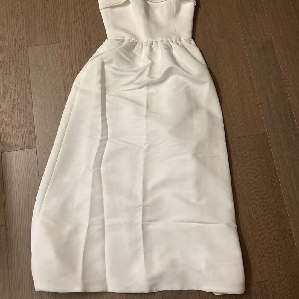 Amsale Rene Dress In Ivory - Picture 6 of 9